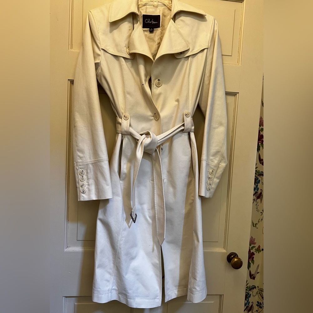 Cole Haan off white Spring raincoat